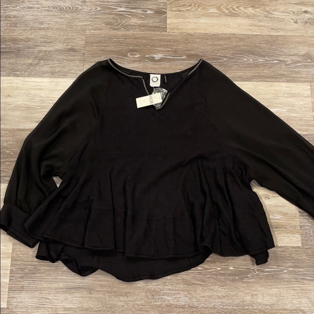 Anthropologie Black Blouse - Womens small